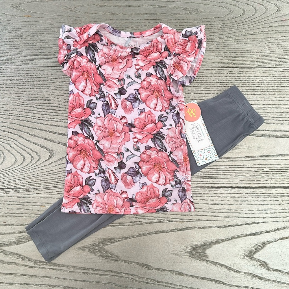 Vivi Floral Bodysuit 2-Piece Set - 3T